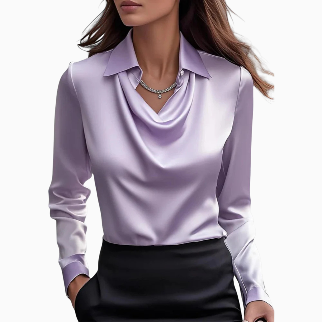 Women’s Casual Satin Cowl Blouse Prescott Mode