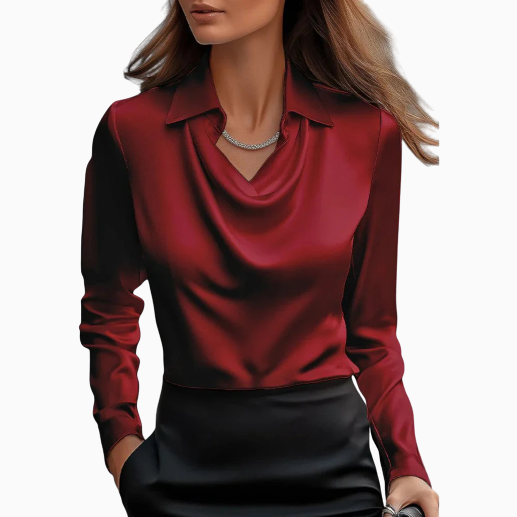 Women’s Casual Satin Cowl Blouse Prescott Mode