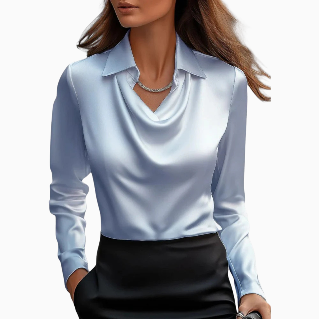 Women’s Casual Satin Cowl Blouse Prescott Mode