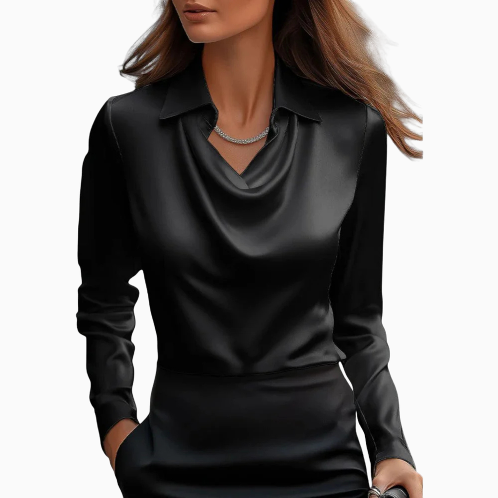 Women’s Casual Satin Cowl Blouse Prescott Mode