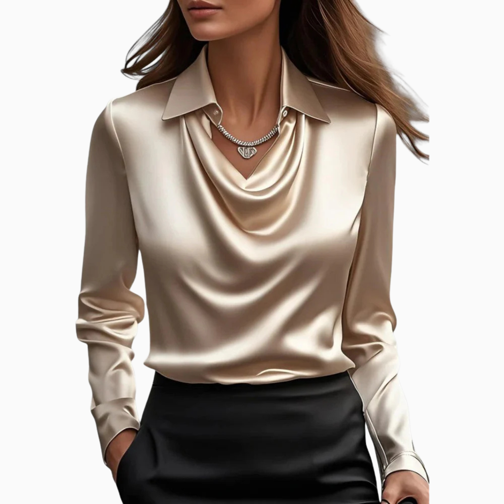 Women’s Casual Satin Cowl Blouse Prescott Mode