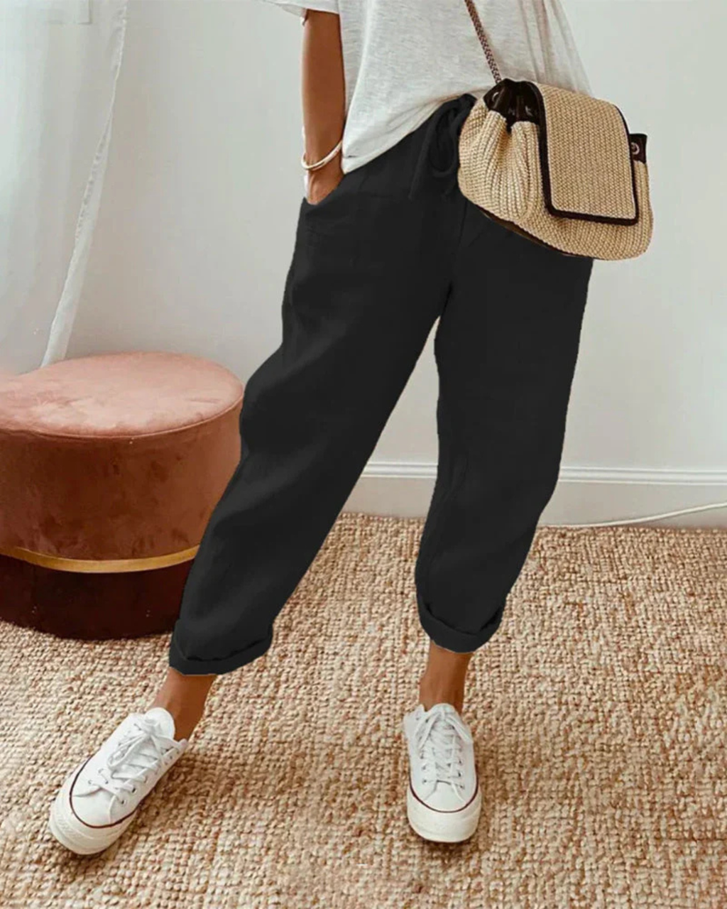 Women's Drawstring Linen Pants Prescott Mode