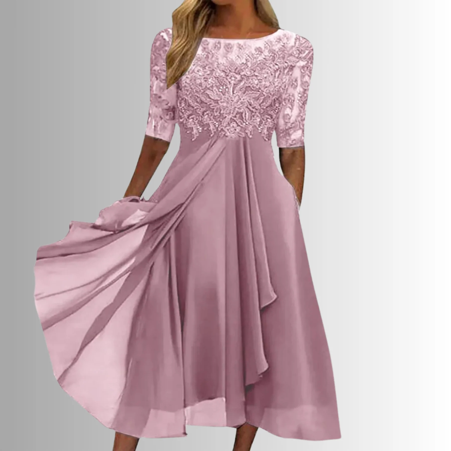 Women’s Elegant Lace Midi Dress Prescott Mode
