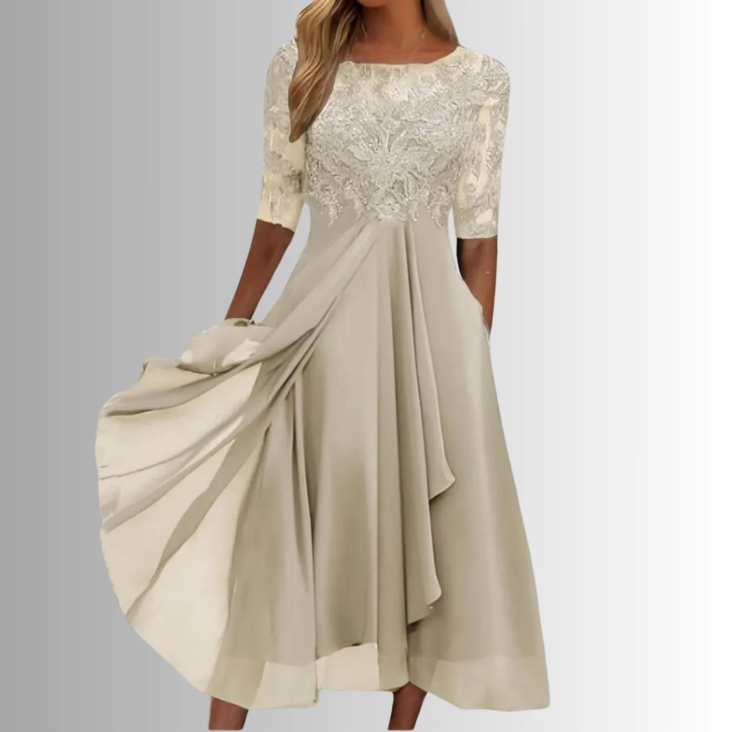 Women’s Elegant Lace Midi Dress Prescott Mode