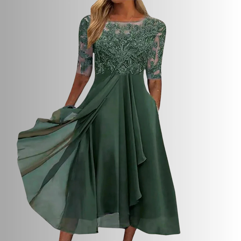Women’s Elegant Lace Midi Dress Prescott Mode