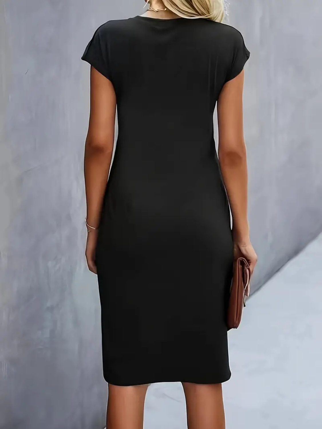 Women’s Elegant Ruched Waist Midi Dress Prescott Mode