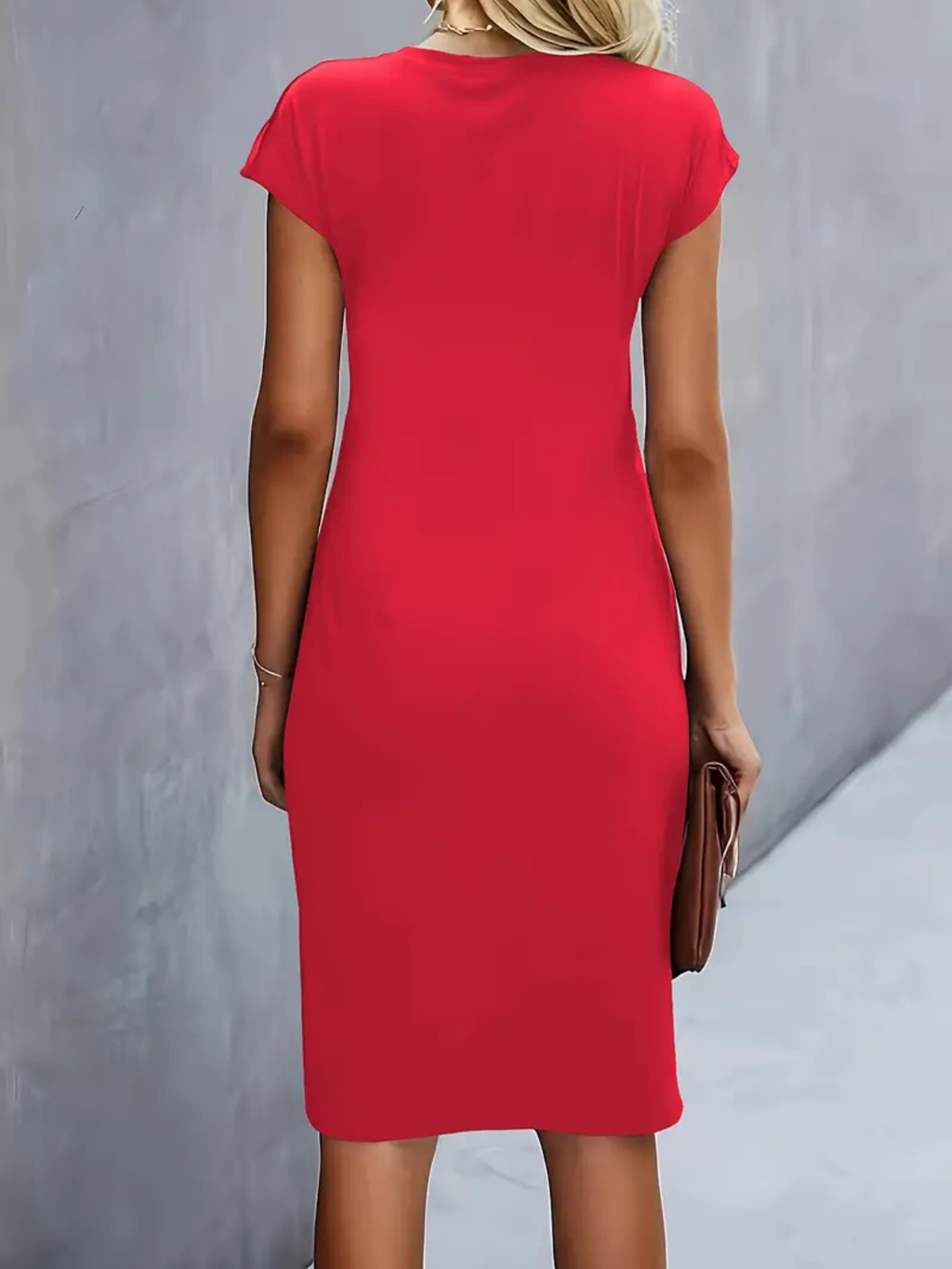 Women’s Elegant Ruched Waist Midi Dress Prescott Mode