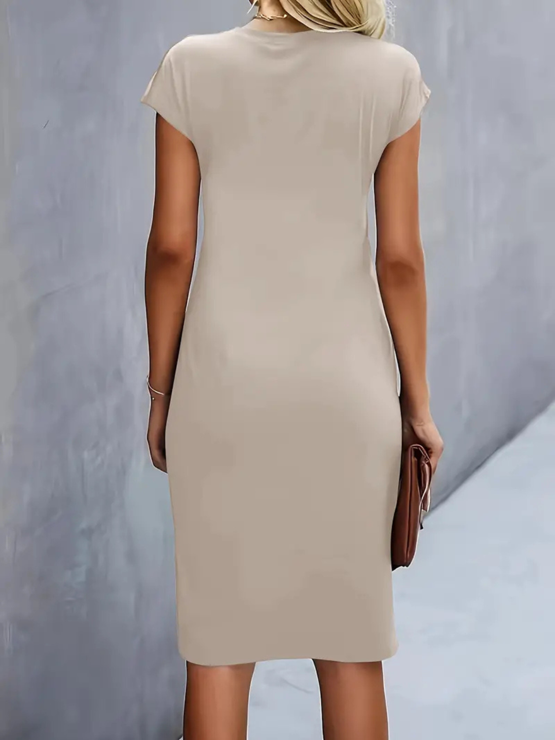 Women’s Elegant Ruched Waist Midi Dress Prescott Mode