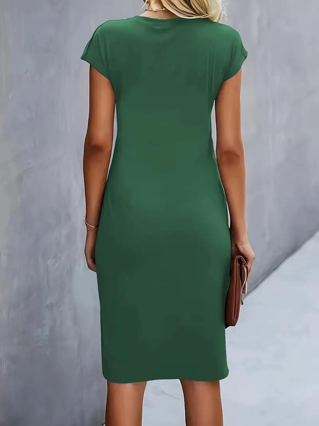 Women’s Elegant Ruched Waist Midi Dress Prescott Mode