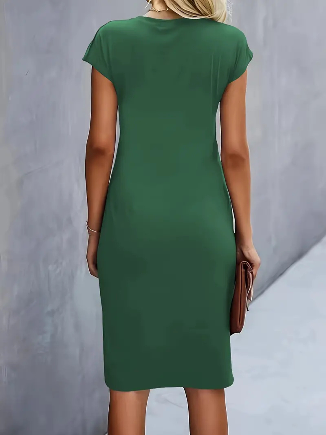 Women’s Elegant Ruched Waist Midi Dress Prescott Mode
