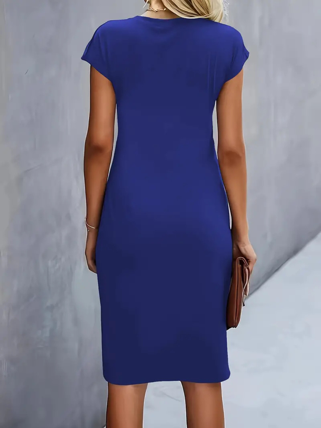 Women’s Elegant Ruched Waist Midi Dress Prescott Mode