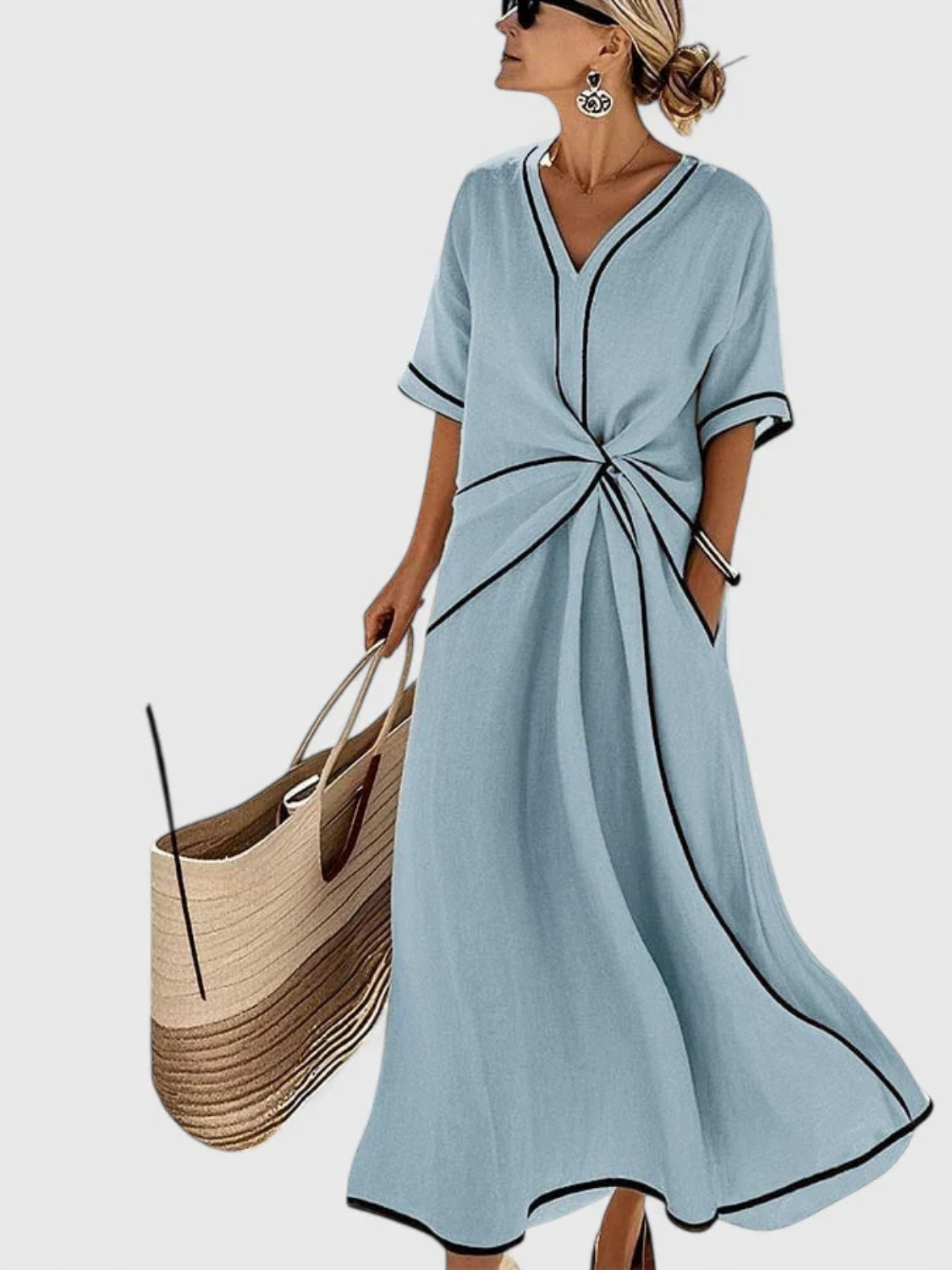 Women’s Elegant Twist-Front Maxi Dress Prescott Mode
