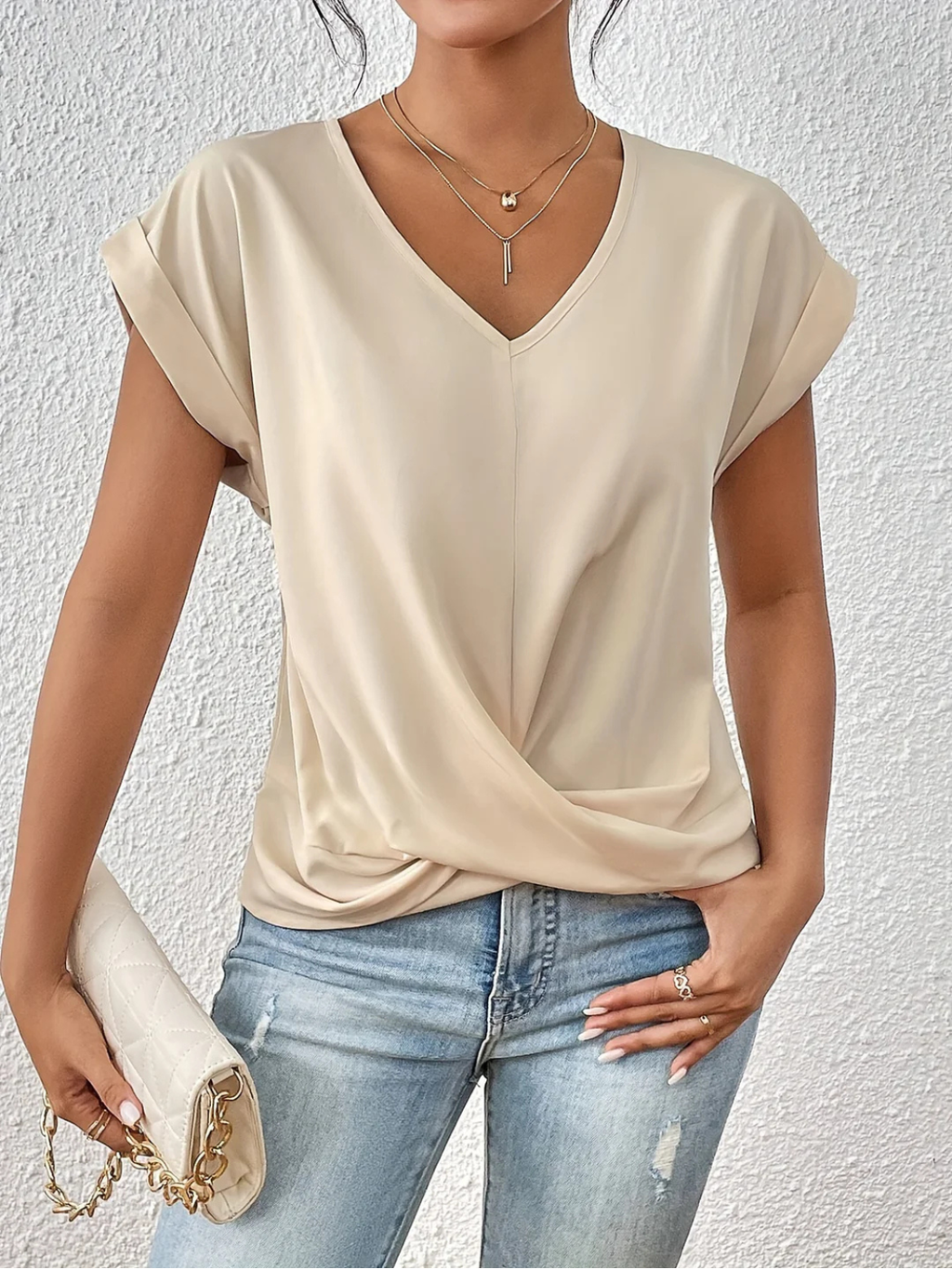 Women’s Loose Fit V-Neck Blouse Prescott Mode