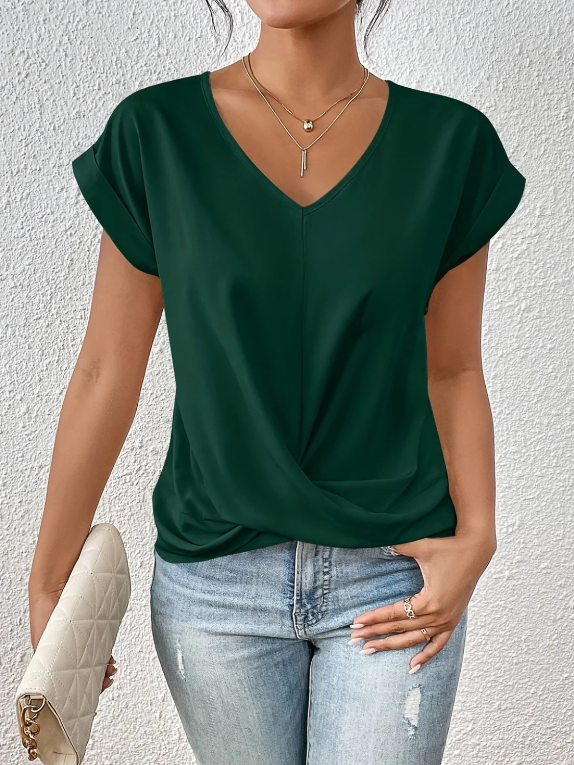 Women’s Loose Fit V-Neck Blouse Prescott Mode
