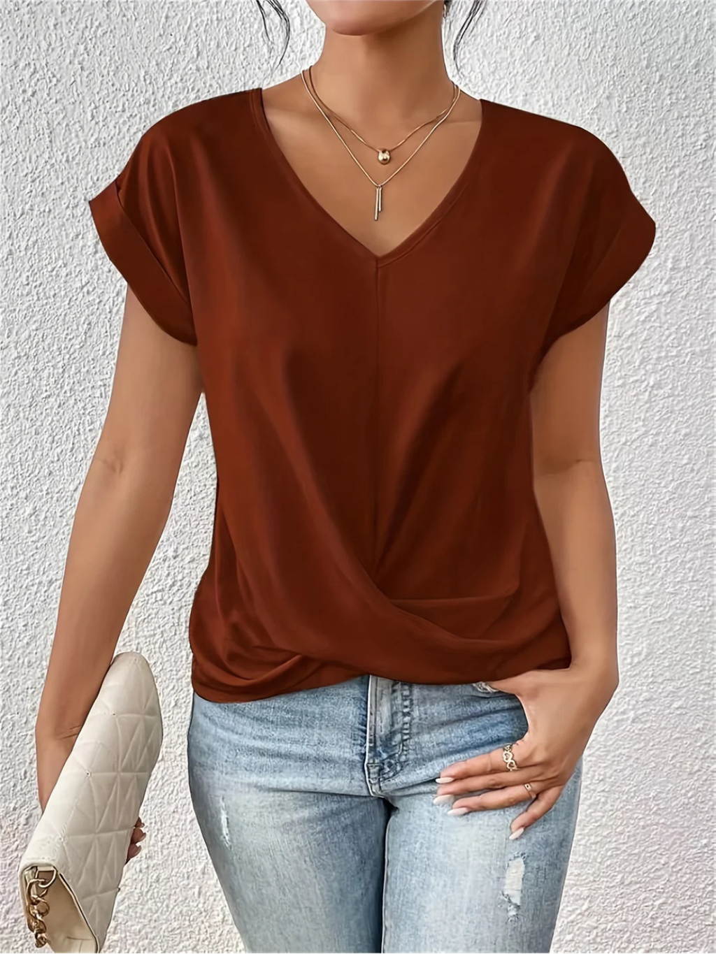 Women’s Loose Fit V-Neck Blouse Prescott Mode