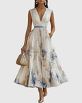 Women’s Pleated Floral Maxi Dress Prescott Mode