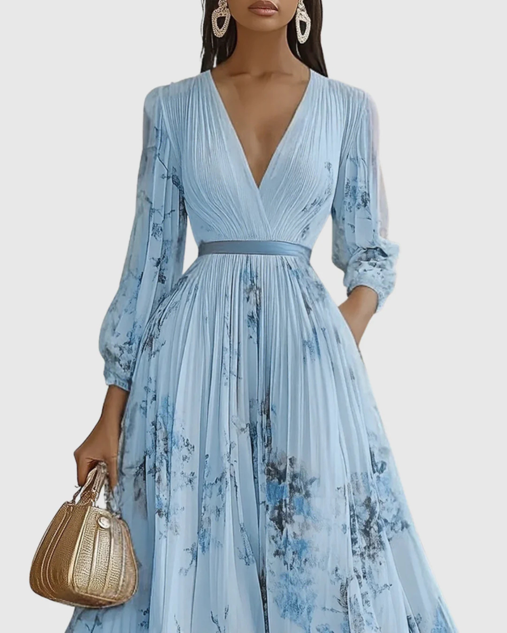 Women’s Pleated Floral Maxi Dress Prescott Mode