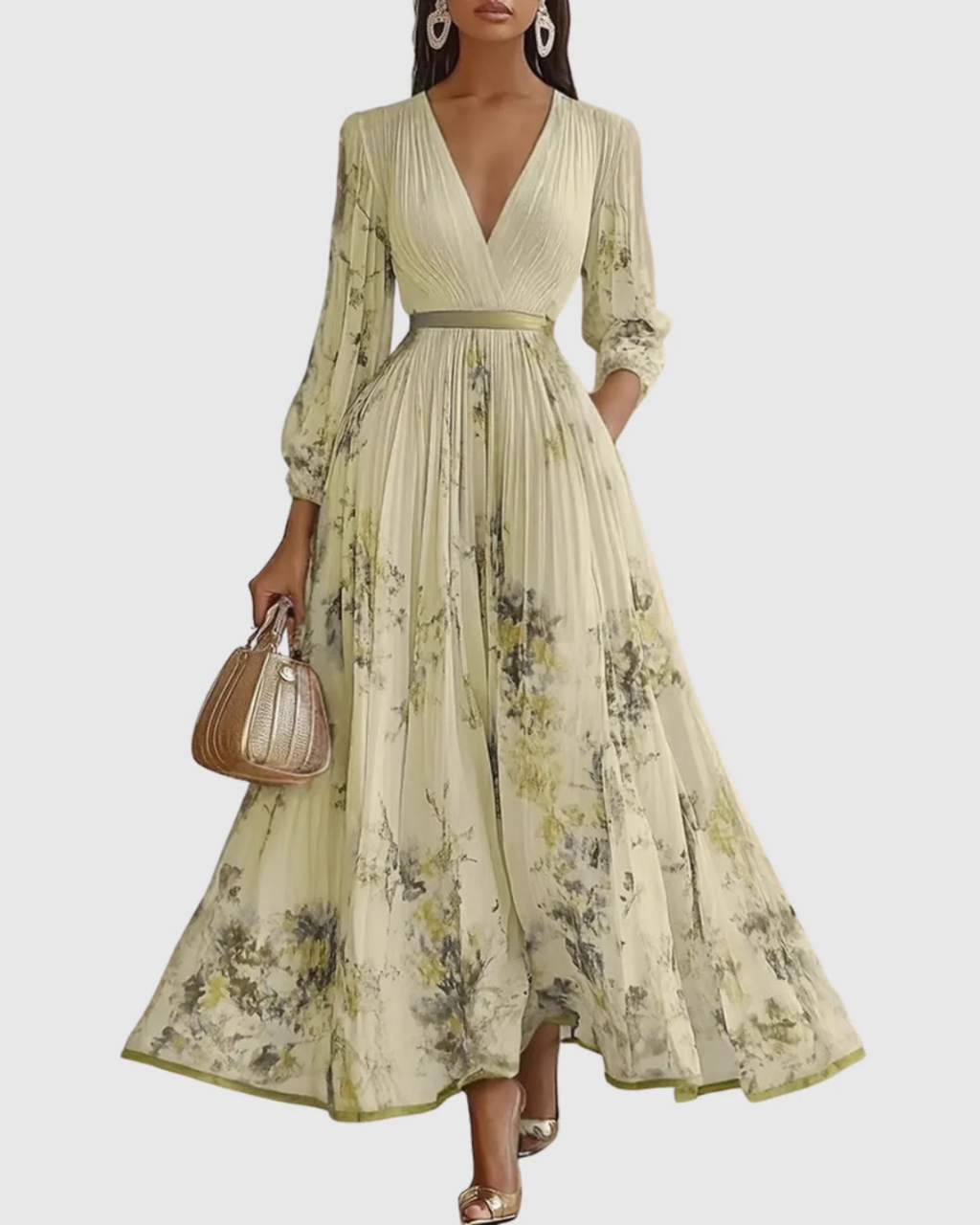 Women’s Pleated Floral Maxi Dress Prescott Mode