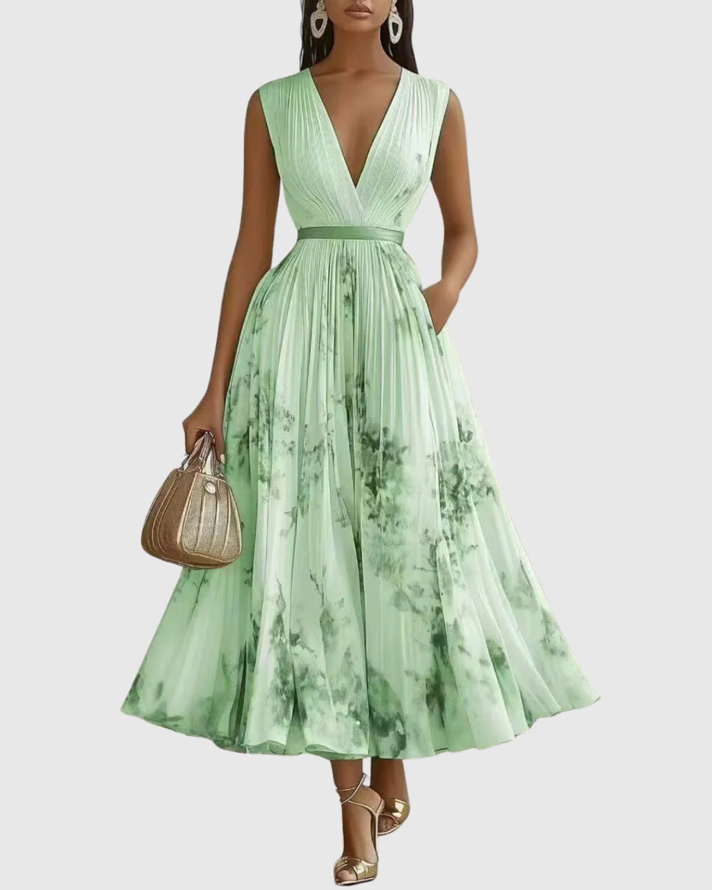 Women’s Pleated Floral Maxi Dress Prescott Mode