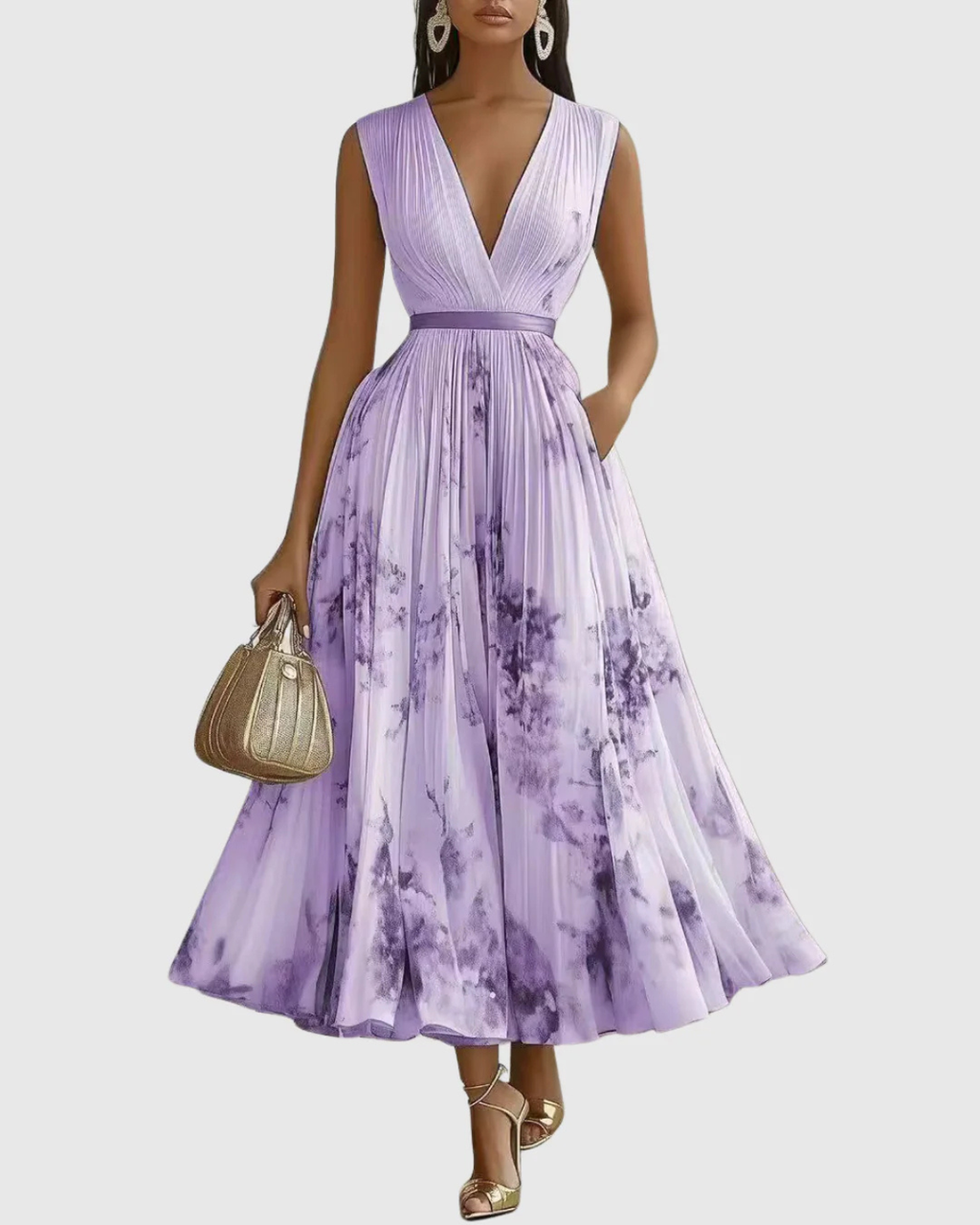 Women’s Pleated Floral Maxi Dress Prescott Mode