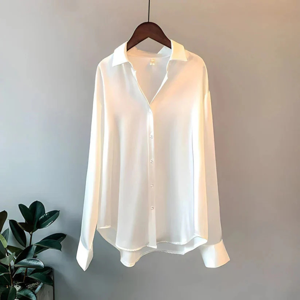 Women’s Satin Button-Up Blouse Prescott Mode