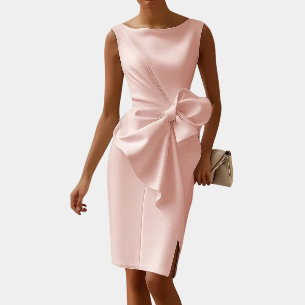 Women’s Sleeveless Bow Accent Midi Dress Prescott Mode