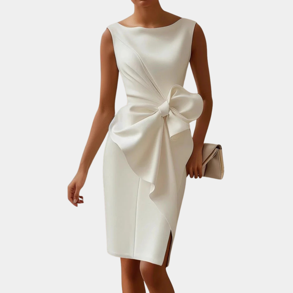 Women’s Sleeveless Bow Accent Midi Dress Prescott Mode