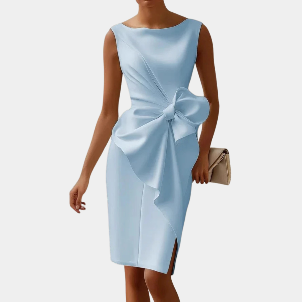 Women’s Sleeveless Bow Accent Midi Dress Prescott Mode