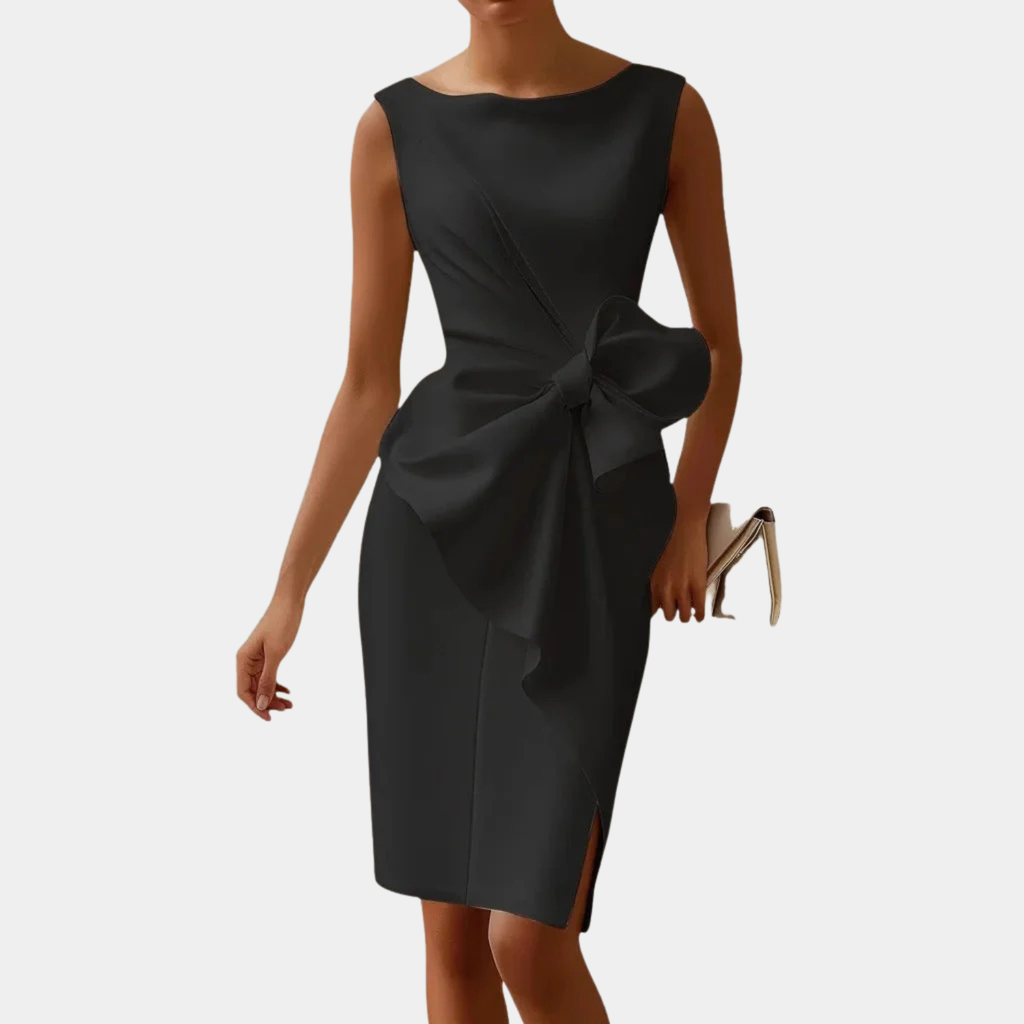 Women’s Sleeveless Bow Accent Midi Dress Prescott Mode