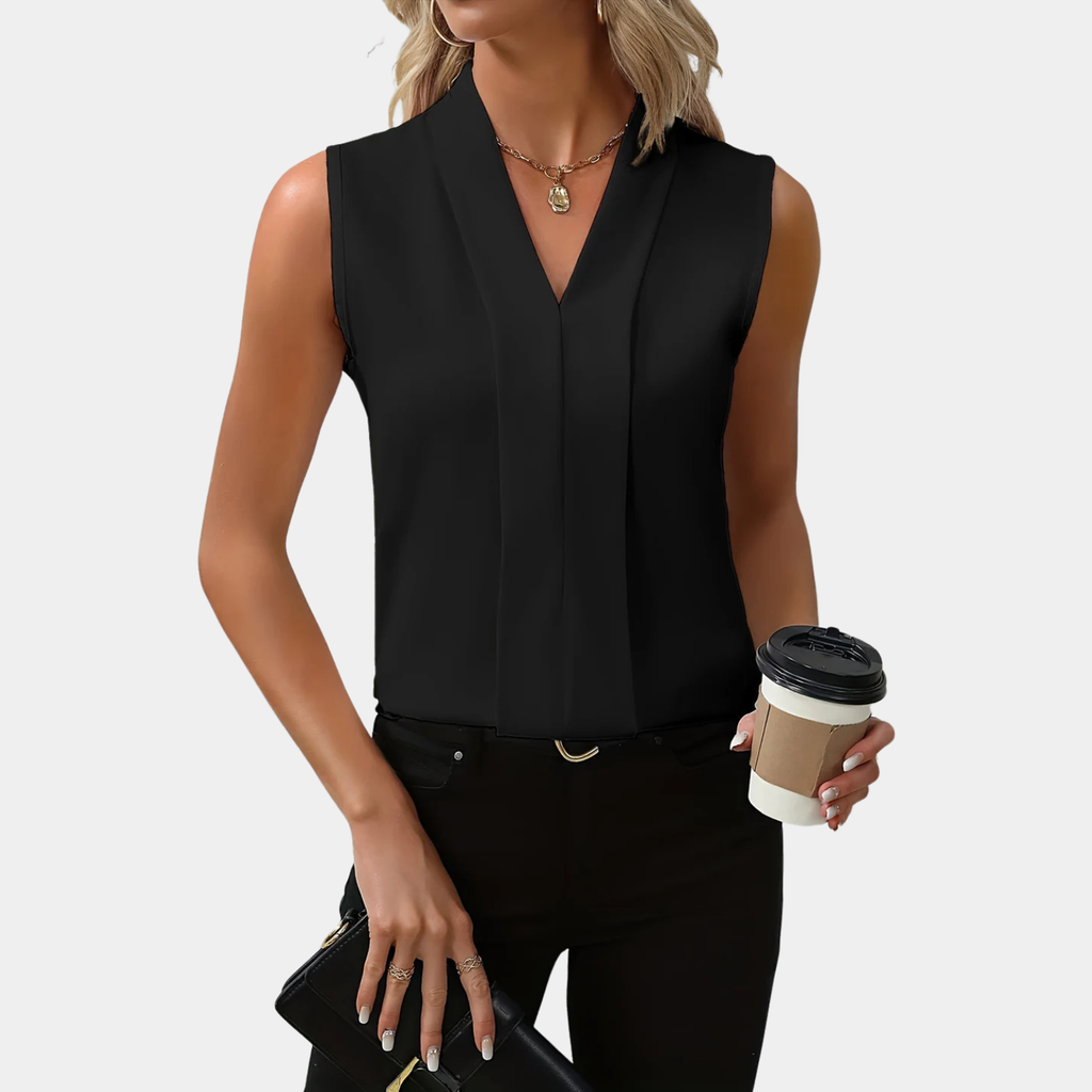 Women’s Sleeveless V-Neck Blouse Prescott Mode