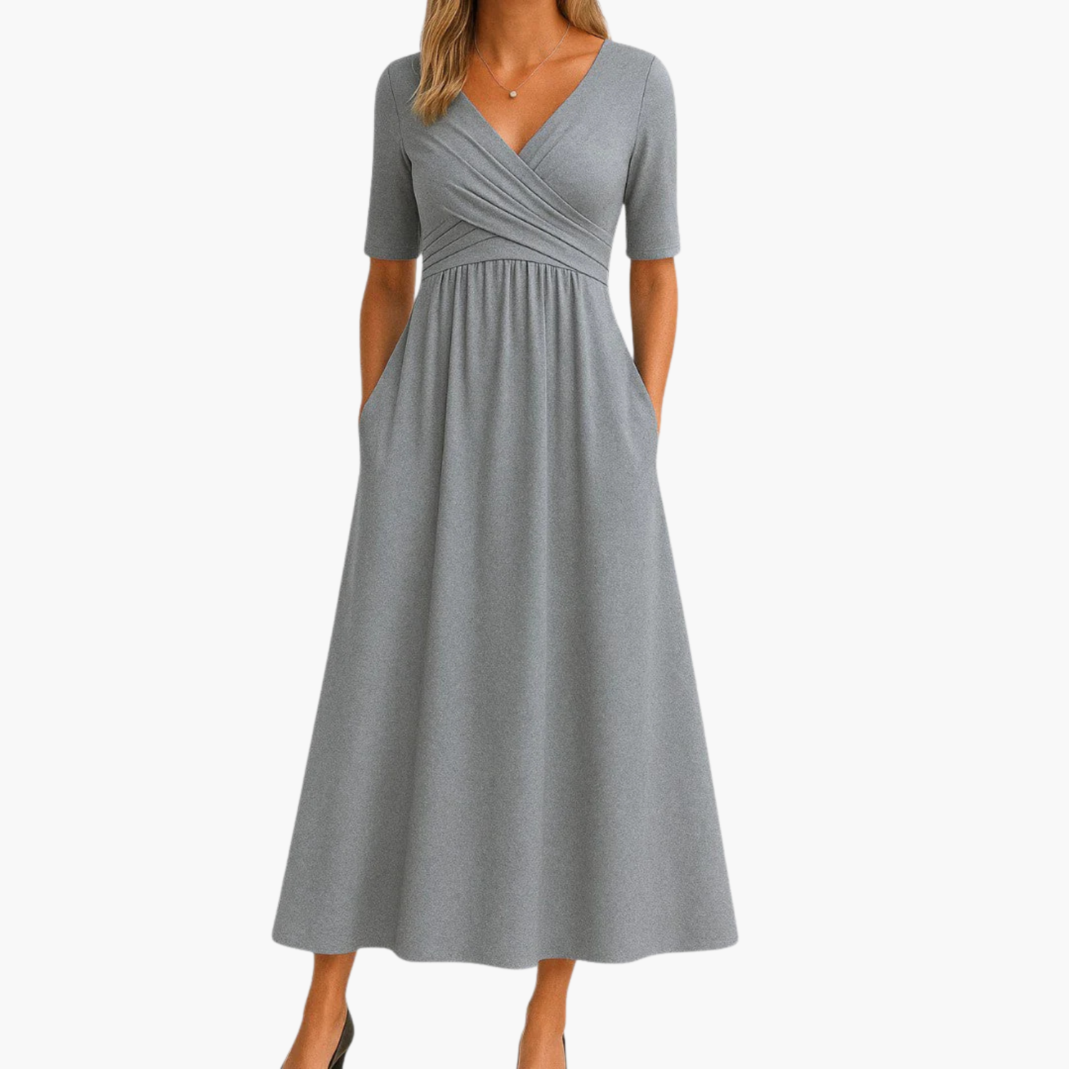 Women’s V-Neck Midi Dress Prescott Mode