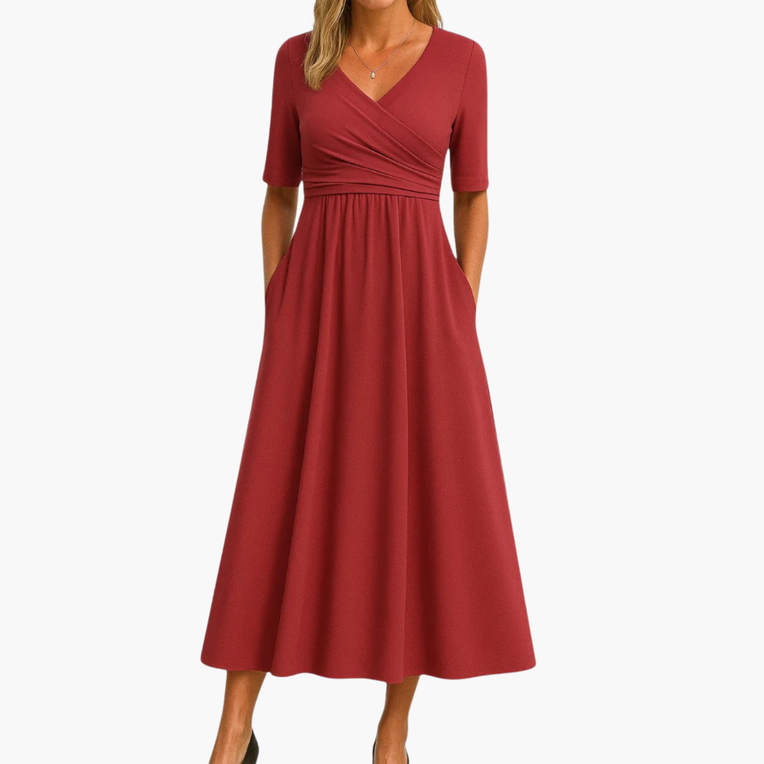 Women’s V-Neck Midi Dress Prescott Mode