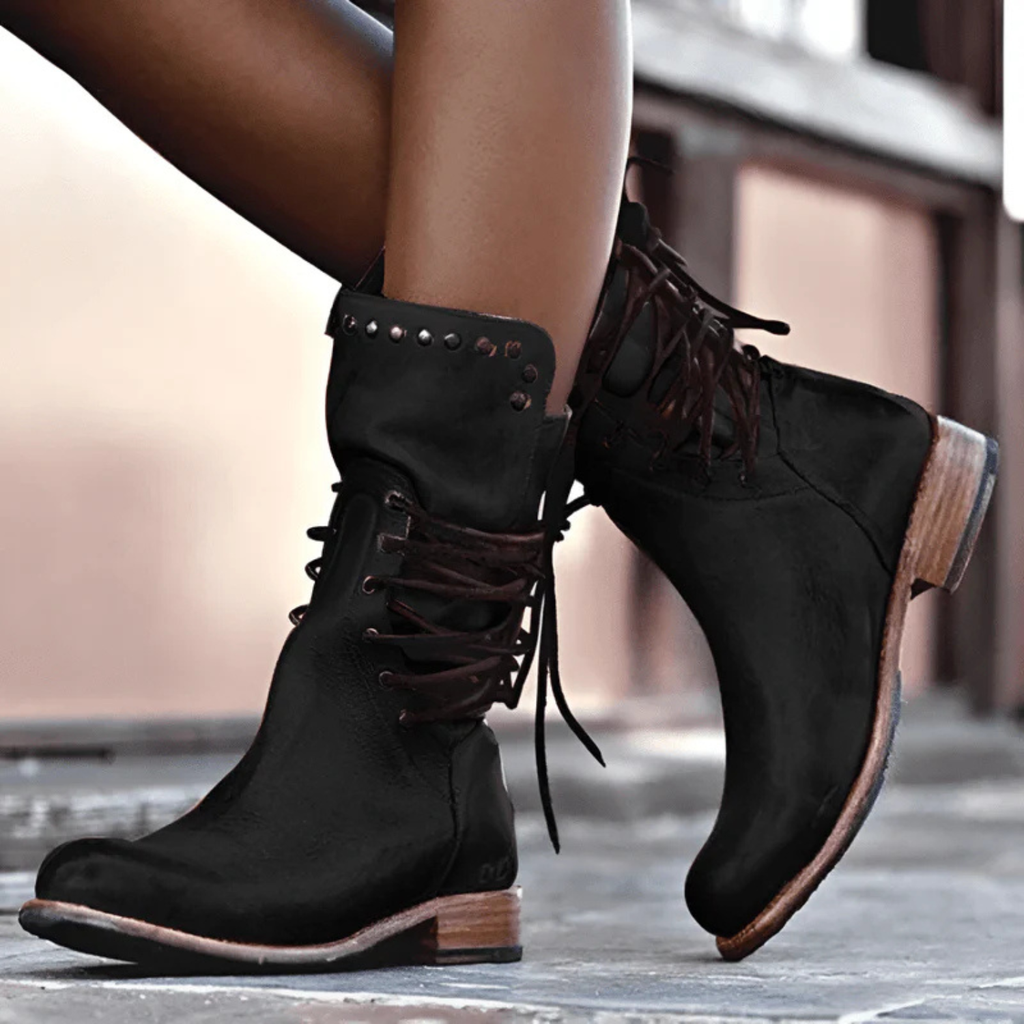 Women's Vintage Lace-Up Ankle Boots Prescott Mode