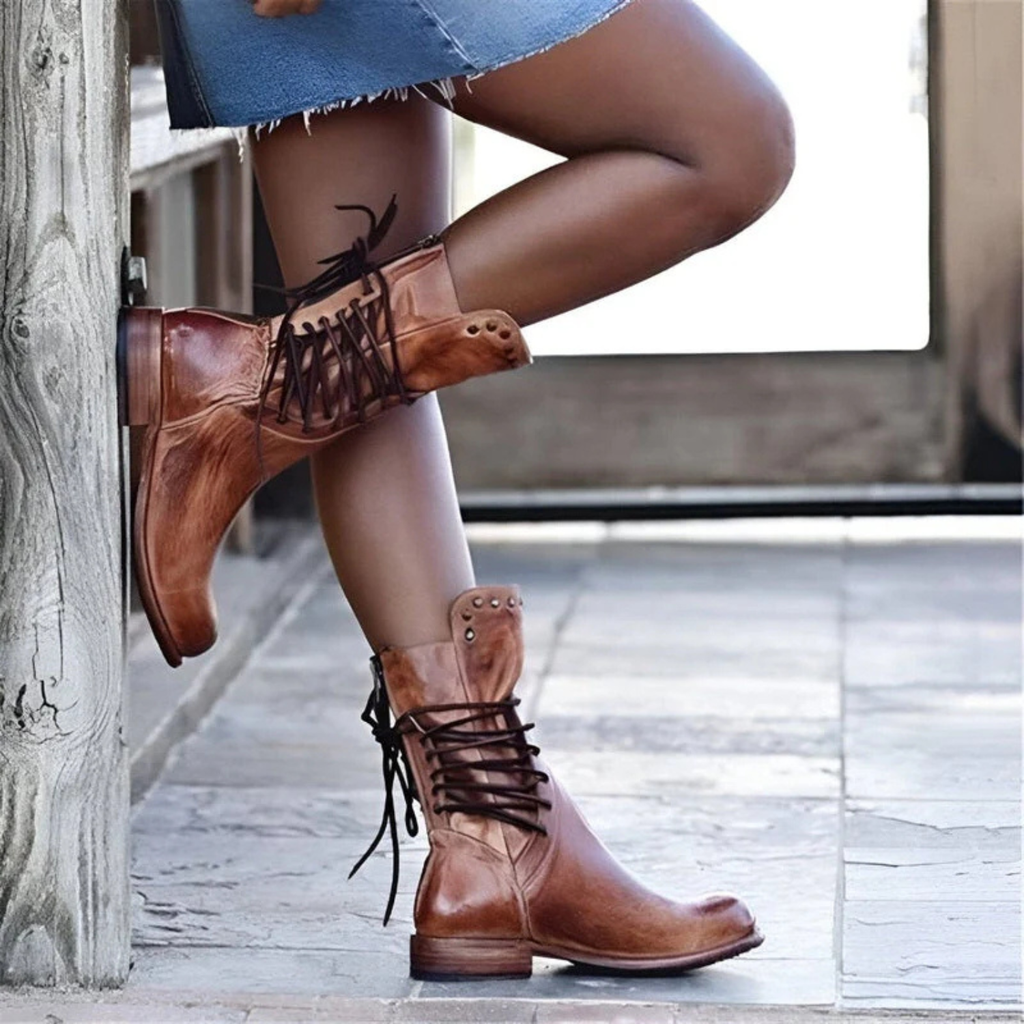 Women's Vintage Lace-Up Ankle Boots Prescott Mode