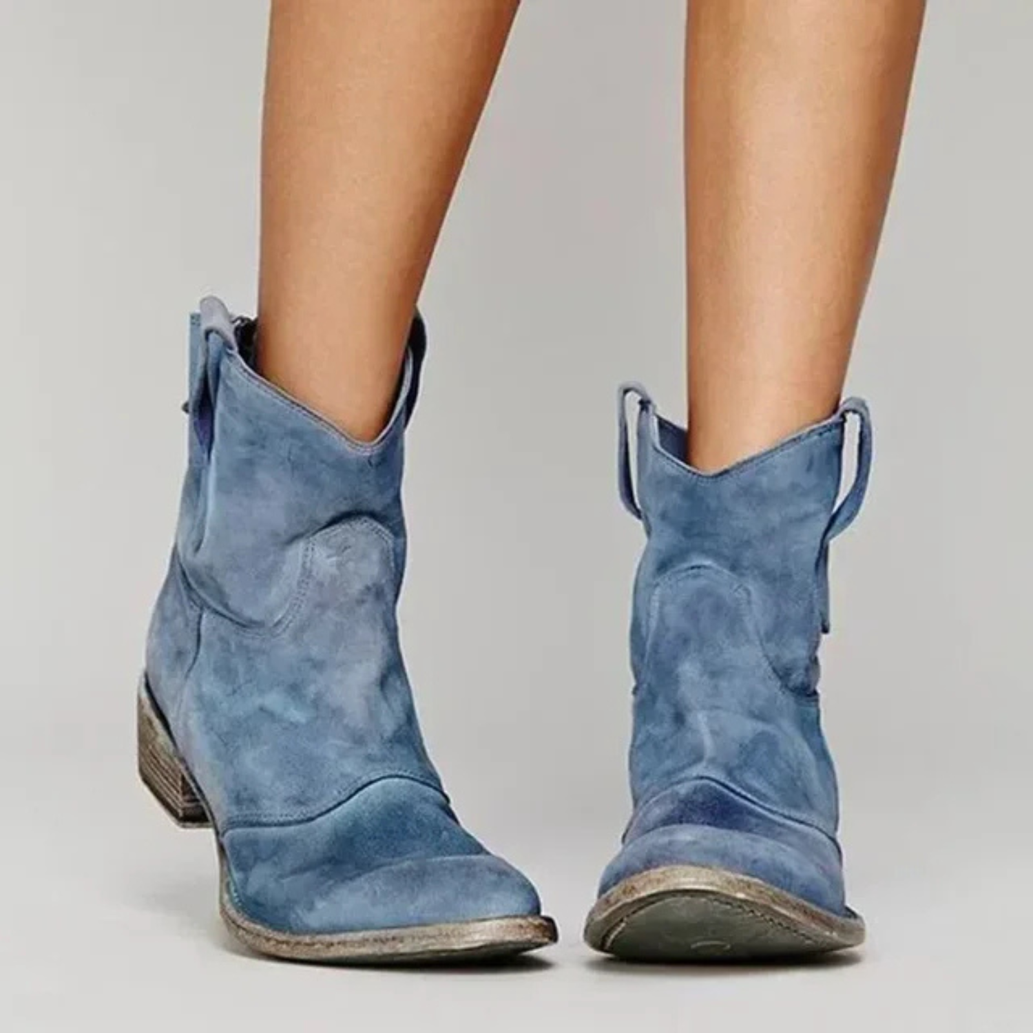 Women’s Vintage Suede Western Ankle Boots Prescott Mode