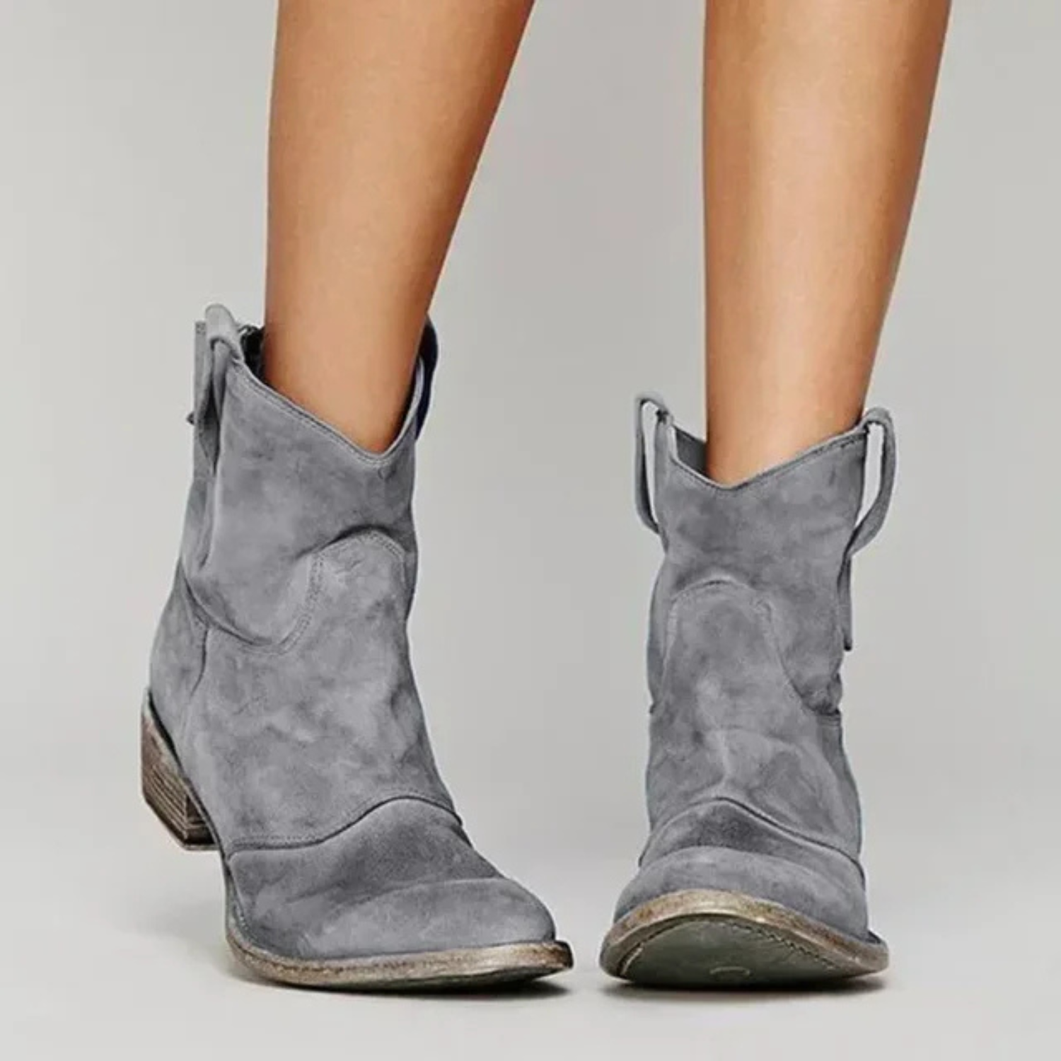 Women’s Vintage Suede Western Ankle Boots Prescott Mode