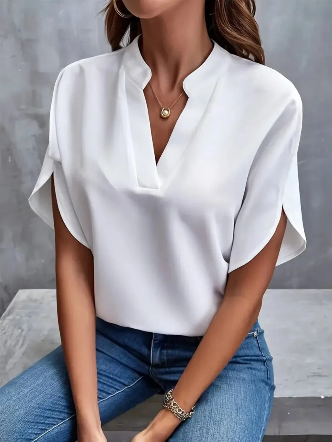 Women's elegant V-Neck Top Prescott Mode