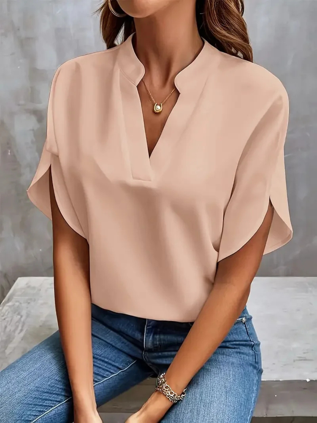 Women's elegant V-Neck Top Prescott Mode