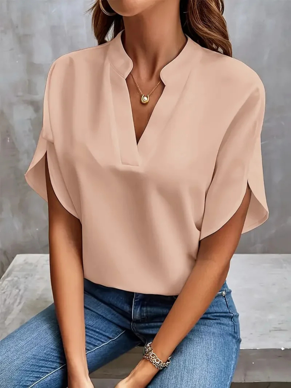 Women's elegant V-Neck Top Prescott Mode