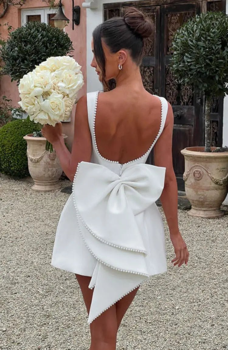 Boho A-Line Mini Dress Sleeveless Beaded Neckline