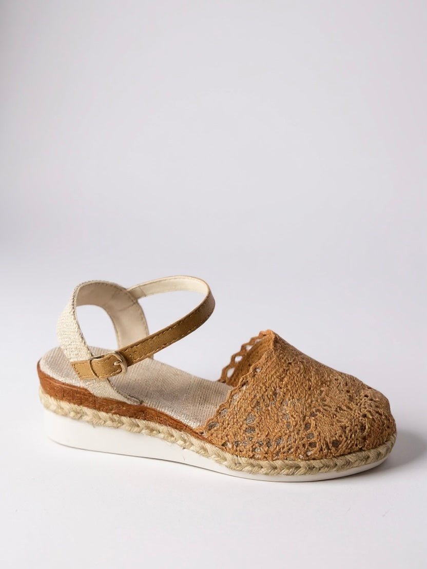 Boho Crochet Platform Sandals Women's Woven Ankle Strap