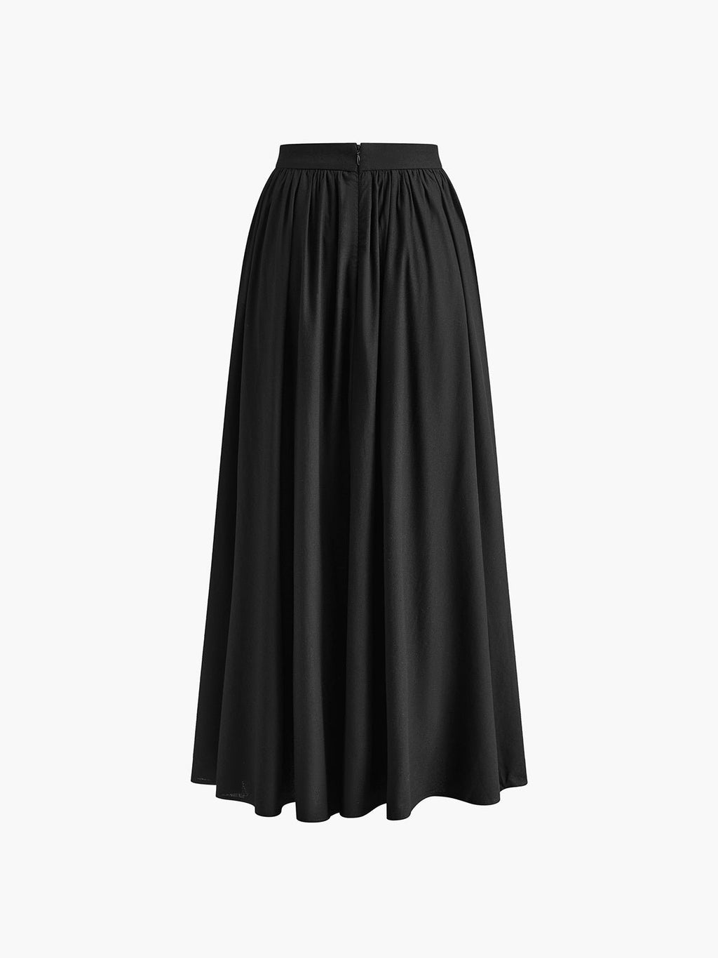 Boho High Waist Pleated A-Line Maxi Skirt with Pockets