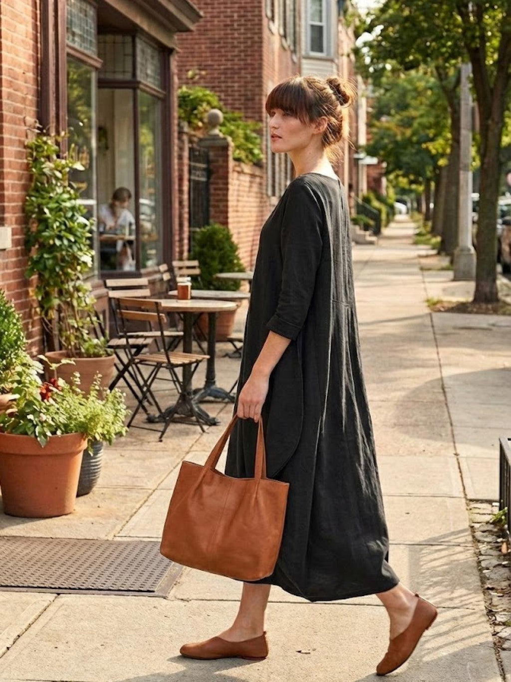 Boho Maxi Dress Oversized 3/4 Sleeve Batwing Floor Length