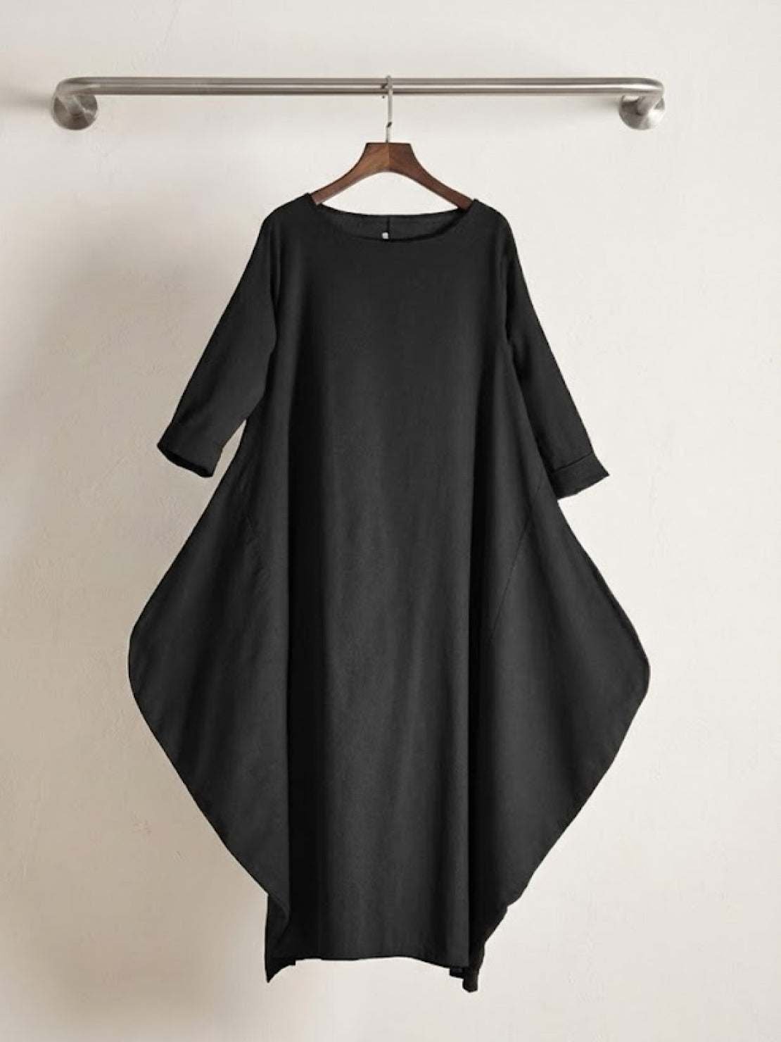 Boho Maxi Dress Oversized 3/4 Sleeve Batwing Floor Length