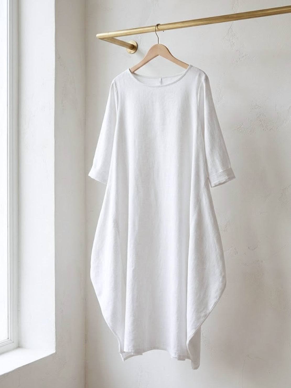 Boho Maxi Dress Oversized 3/4 Sleeve Batwing Floor Length