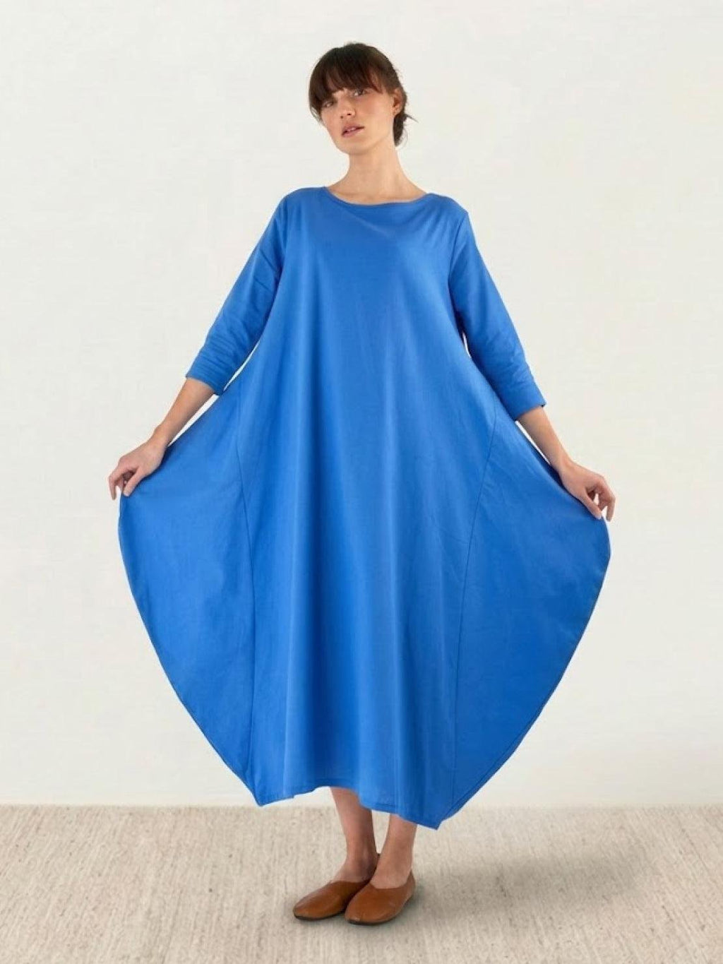 Boho Maxi Dress Oversized 3/4 Sleeve Batwing Floor Length
