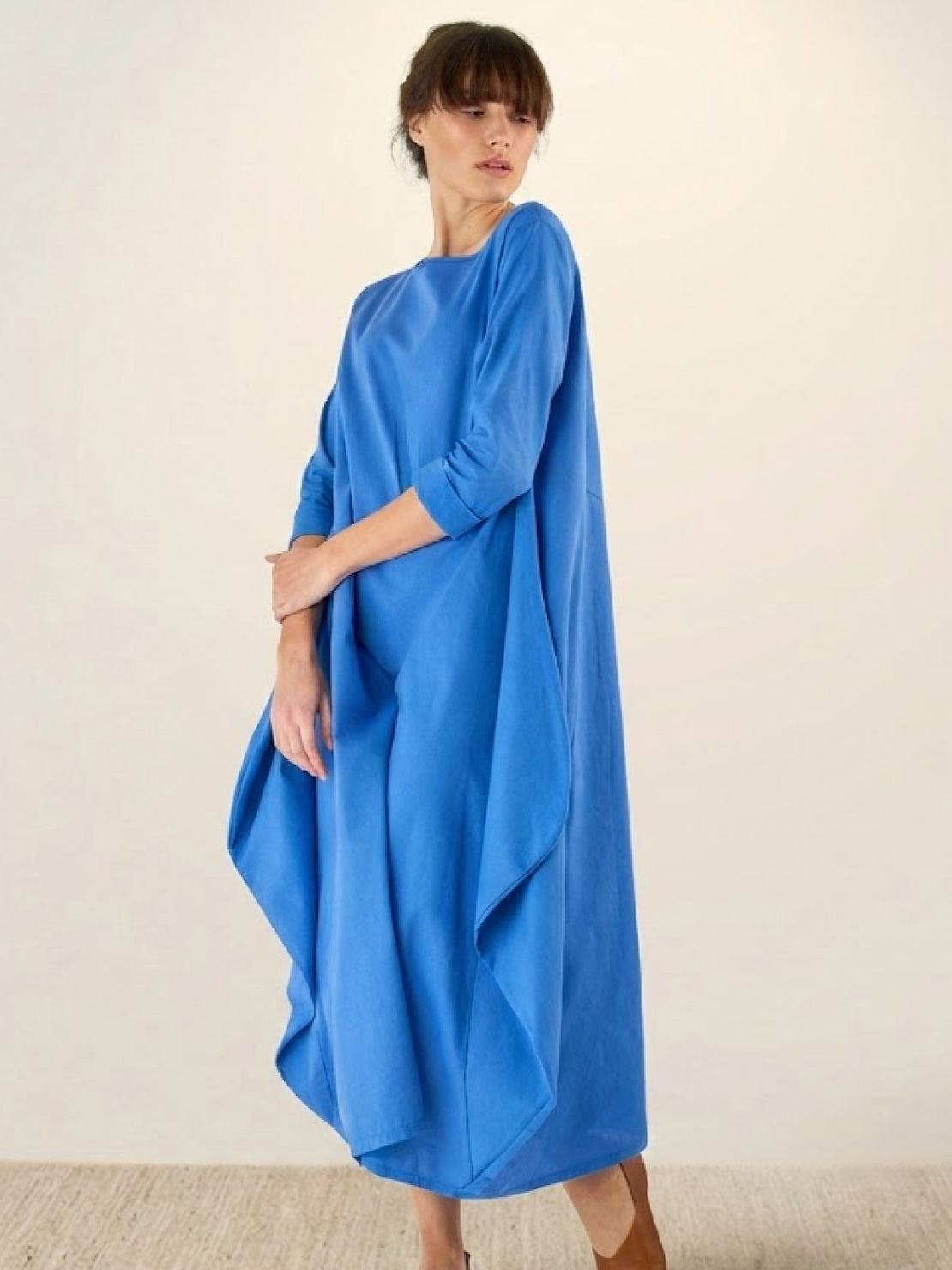 Boho Maxi Dress Oversized 3/4 Sleeve Batwing Floor Length