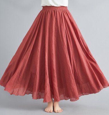 Boho Maxi Skirt High Waist Flowy A-Line - Altrosa