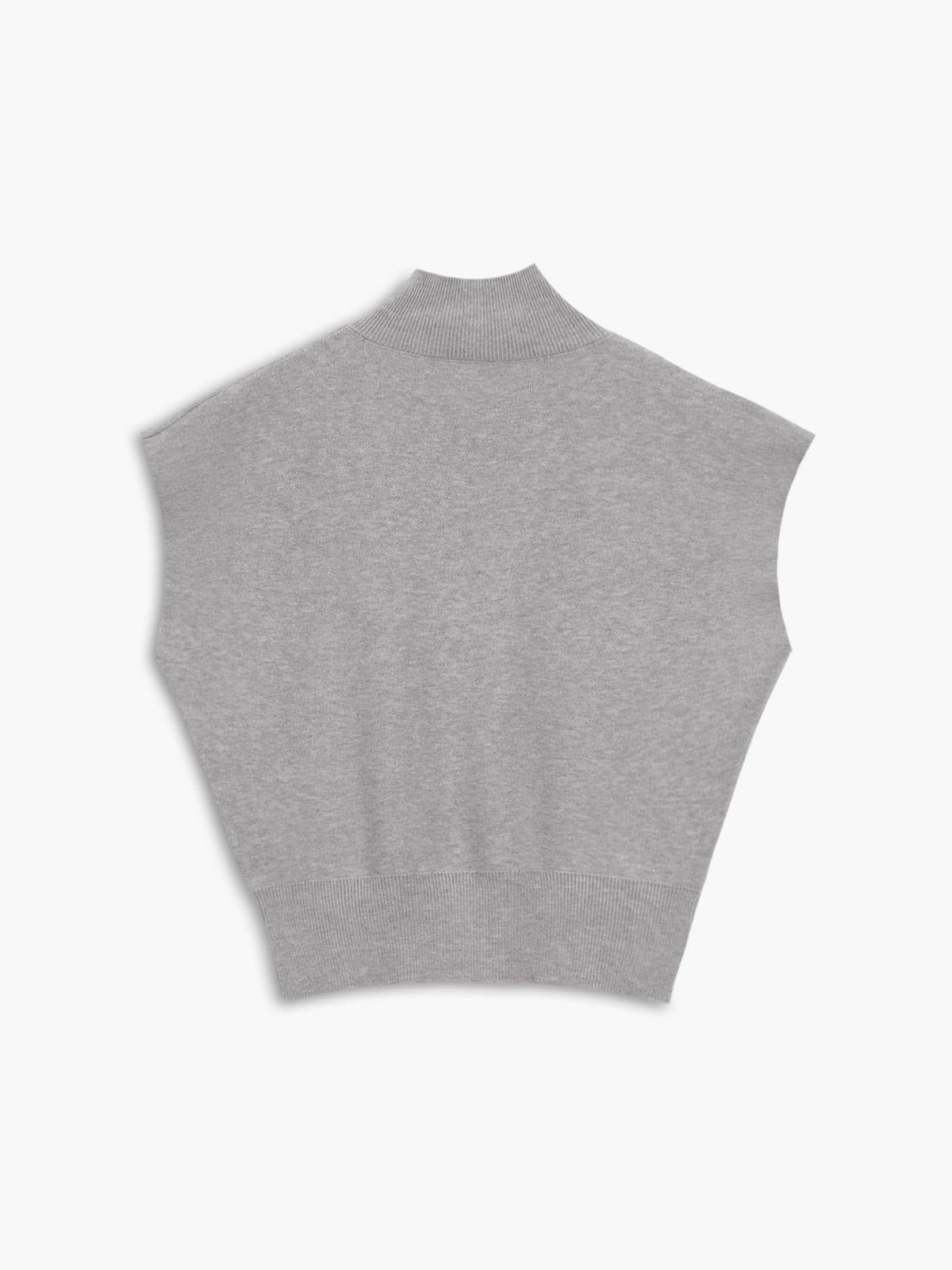 Cargo Style Mock Neck Sleeveless Top Padded Shoulder