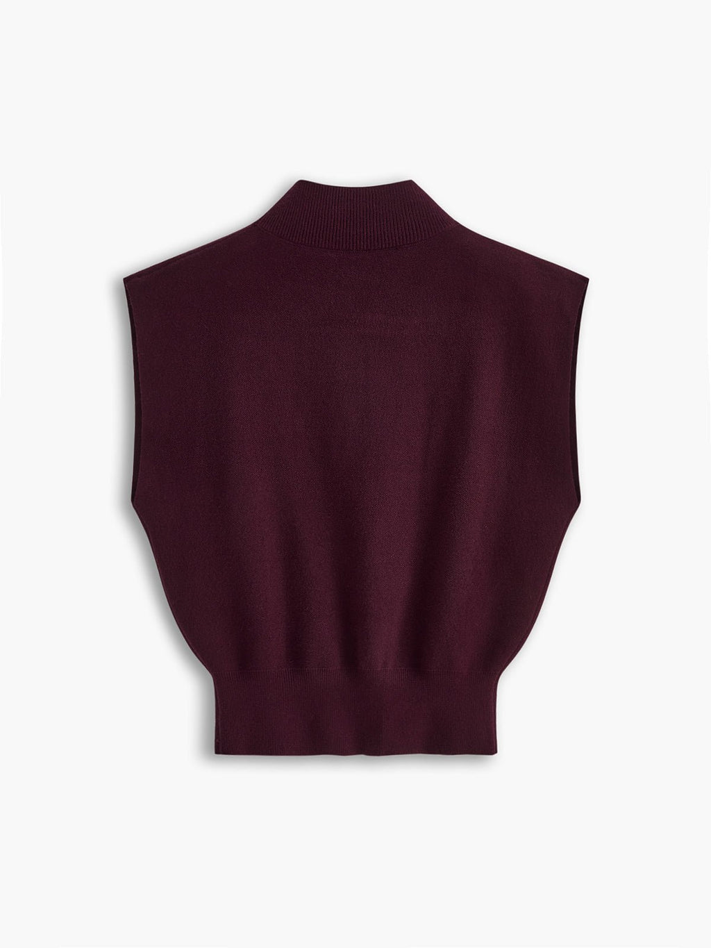 Cargo Style Mock Neck Sleeveless Top Padded Shoulder